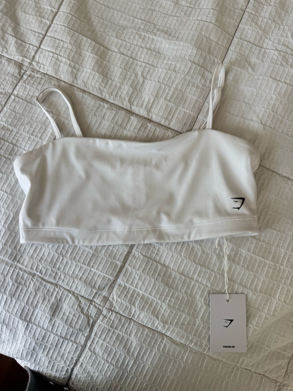 Gymshark White Slim-Strap Bralette